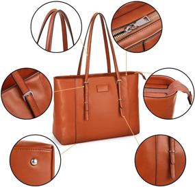 img 1 attached to TENDS 14 15 6 Briefcase Leather Handbag