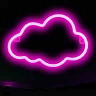 🌈 pink cloud neon sign: stylish wall decor with usb/battery powered aesthetic light up for bedroom, kids room, bar, and nursery логотип