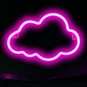 img 4 attached to 🌈 Pink Cloud Neon Sign: Stylish Wall Decor with USB/Battery Powered Aesthetic Light Up for Bedroom, Kids Room, Bar, and Nursery