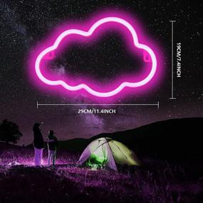 img 3 attached to 🌈 Pink Cloud Neon Sign: Stylish Wall Decor with USB/Battery Powered Aesthetic Light Up for Bedroom, Kids Room, Bar, and Nursery