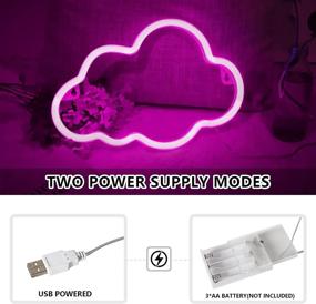 img 1 attached to 🌈 Pink Cloud Neon Sign: Stylish Wall Decor with USB/Battery Powered Aesthetic Light Up for Bedroom, Kids Room, Bar, and Nursery