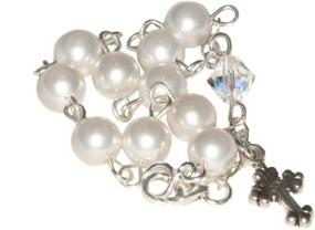 img 1 attached to 💎 Exquisite Girls Rosary Bracelet - Central European Crystals & Glass | Perfect for Communion, Wedding, Reconciliation, Christmas, Easter, Gifting