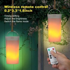 img 3 attached to 🔥 USB Rechargeable Flame Light with Remote - Flickering Flame Candles Fire Lanterns for Outdoor Hanging, Home Party, Garden, Christmas Decoration - 4 Flame Modes - Camp-friendly