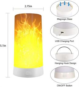 img 2 attached to 🔥 USB Rechargeable Flame Light with Remote - Flickering Flame Candles Fire Lanterns for Outdoor Hanging, Home Party, Garden, Christmas Decoration - 4 Flame Modes - Camp-friendly