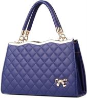 women's top handle handbag: stylish medium-sized satchel with adjustable strap - leather shoulder bag logo