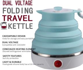 img 1 attached to 🌍 Compact and Portable Foldable Electric Kettle for Travel - Food Grade Silicone, Dual Voltage - Boil Water Anywhere!