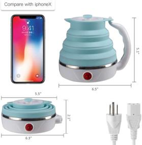 img 3 attached to 🌍 Compact and Portable Foldable Electric Kettle for Travel - Food Grade Silicone, Dual Voltage - Boil Water Anywhere!