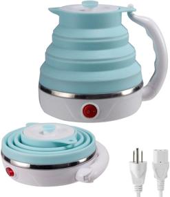 img 4 attached to 🌍 Compact and Portable Foldable Electric Kettle for Travel - Food Grade Silicone, Dual Voltage - Boil Water Anywhere!