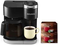 ☕ кофеварка keurig k-duo: универсальный 2-в-1 кофеварка для одноразовых порций и карафе объемом 12 чашек, совместима с капсулами k-cup и молотым кофе, черного цвета, в комплекте 12 капсул k-cup логотип