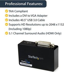 img 2 attached to StarTech.com Адаптер USB 3.0 к HDMI / DVI - 2048x1152 - Внешняя видео- и графическая карта - Адаптер кабеля для двух мониторов - Совместимость с Mac и Windows (USB32HDDVII), черный