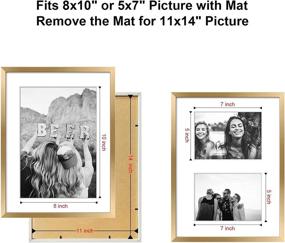 img 3 attached to 🖼️ ArtbyHannah 3-Pack of 11x14 Modern Gold Picture Frame Collage Sets for Wall Art Decor - Display Photo 8x10 and 5x7 with Mat - Gallery Wall Kit or Home Decoration