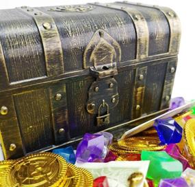 img 2 attached to 💰 200+ Pirate Toys Gold Coins and Gems, Rings Earrings Pearls Jewelry Playset - Treasure for Pirate Party (115 Coins + 100g Gems + 20 Banknotes)