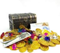 💰 200+ pirate toys gold coins and gems, rings earrings pearls jewelry playset - treasure for pirate party (115 coins + 100g gems + 20 banknotes) логотип