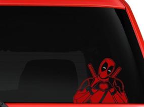 img 1 attached to 💀 Новый дизайн LA DECAL, наклейка Deadpool Heart Sign Decal для автомобиля, грузовика, внедорожника - 5,5" серебристо-красный