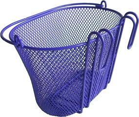 img 3 attached to 🚲 BIRIA Purple Children's Bike Basket with Hooks and Removable Front Wire Mesh - New, Small Kids Bicycle Basket