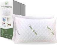 upgrade your sleep with ik bamboo pillow (2 pack) - premium shredded memory foam pillows for sleeping - adjustable loft - includes washable pillow cover - king size (2 pack) logo