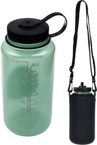 img 3 attached to 🚰 Stay Hydrated on the Go with Beautyflier Neoprene Water Bottle Sleeve Insulator Cooler for 32 Oz Wide Mouth Sport Bottle – Adjustable Shoulder Strap Included!