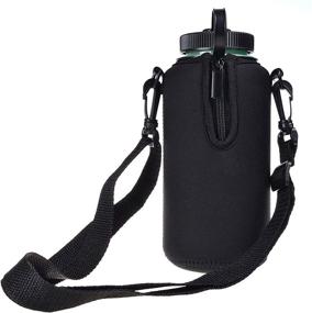 img 2 attached to 🚰 Stay Hydrated on the Go with Beautyflier Neoprene Water Bottle Sleeve Insulator Cooler for 32 Oz Wide Mouth Sport Bottle – Adjustable Shoulder Strap Included!