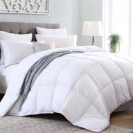🛏️ kingsley trend king white comforter duvet insert - fluffy & lightweight summer bedding - soft down alternative comforter for cooling - king size logo