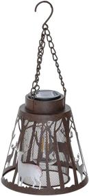 img 1 attached to Deer LED Lantern Lights Decorative: Metal Round Holder & Hanging Lantern by Pine Ridge - Battery Operated, Flameless for Indoor/Outdoor Use - Perfect for Halloween and Christmas