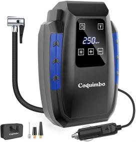 img 4 attached to 🚗 Coquimbo Portable Car Tire Pump: 12V DC Air Compressor Inflator with LED Light and Pressure Gauge for Car Tires, Bikes, Motorcycles, and Balls