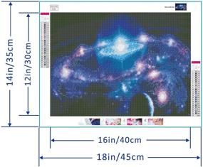 img 3 attached to Набор для росписи крестиком JMbeauuuty 5D с полным бриллиантовым буром - DIY Фантастическая Галактика с бриллиантами для декора стены дома - 18x14 дюймов