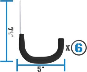 img 1 attached to StoutMax Heavy Duty Bike Garage Ladder Storage Hooks Wall Organizer Set for Efficient Wall Mounting (6X, Extra Duty)