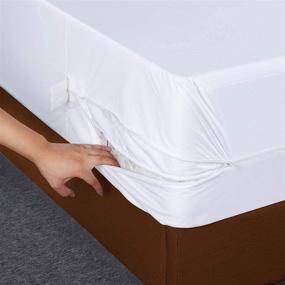 img 3 attached to 🛏️ Utopia Bedding Waterproof Queen Box Spring Encasement: 120 GSM, Breathable, Zippered, Fits 11 Inches Deep, Easy Care