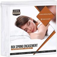 🛏️ utopia bedding waterproof queen box spring encasement: 120 gsm, breathable, zippered, fits 11 inches deep, easy care logo