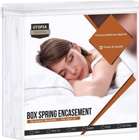 img 4 attached to 🛏️ Utopia Bedding Waterproof Queen Box Spring Encasement: 120 GSM, Breathable, Zippered, Fits 11 Inches Deep, Easy Care