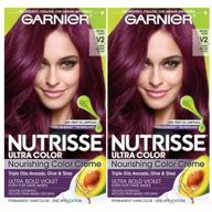 💜 garnier nutrisse ultra color v2 dark intense violet hair dye: get gorgeous purple hair with nourishing permanent cream (pack of 2) logo
