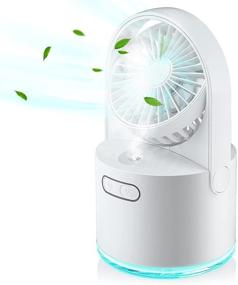 img 4 attached to 🌬️ Portable Table Misting Fan: USB Rechargeable Cooling Mister with 300ML Water Tank, 7 Colorful Nightlight - Ideal for Camping, Outdoors, Office"