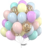 🎉 partywoo pastel balloons: 60-piece 12 inch latex balloons for pastel party decorations, birthday celebrations, and rainbow themed events логотип