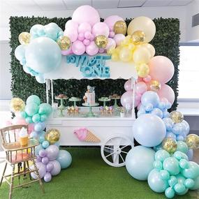 img 1 attached to 🎉 PartyWoo Pastel Balloons: 60-Piece 12 Inch Latex Balloons for Pastel Party Decorations, Birthday Celebrations, and Rainbow Themed Events