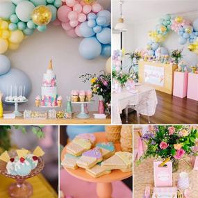 img 2 attached to 🎉 PartyWoo Pastel Balloons: 60-Piece 12 Inch Latex Balloons for Pastel Party Decorations, Birthday Celebrations, and Rainbow Themed Events