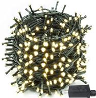 🎄 82ft 200 led extendable christmas string lights: versatile green wire indoor/outdoor tree lights with 8 lighting modes - ideal xmas decorations for parties, weddings, and gardens (warm white) logo