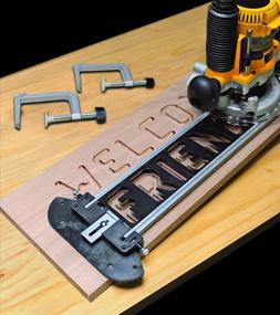 img 1 attached to ✂️ Milescraft 1212 SignPRO Sign Making Kit for Routers - Horizontal Letters (166 templates, 2.5 in. & 1.5 in.) and Vertical Numbers (80 templates, 2.5 in. & 1.5 in.) - Includes 3/8 in. Router Bit - Complete Kit