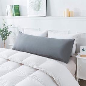 img 3 attached to 🛏️ ELNIDO QUEEN Body Pillow: Soft Long Pillow for Adults, 20x54inches-Grey