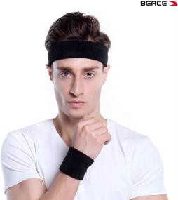 img 1 attached to BEACE Sweatbands Sports Headband for Men & Women - 6PCS Moisture Wicking Terry Cloth Sweatband for Tennis, Basketball, Running, Gym