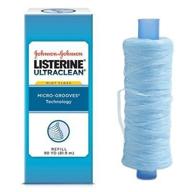 🦷 listerine ultraclean mint shred-resistant dental floss refill - 81.9m - effective oral care logo