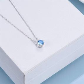 img 3 attached to 💎 Sparkling 925 Sterling Silver Solitaire Cubic Zirconia Necklace: Perfect for Women and Teen Girls