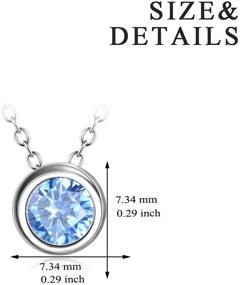 img 1 attached to 💎 Sparkling 925 Sterling Silver Solitaire Cubic Zirconia Necklace: Perfect for Women and Teen Girls