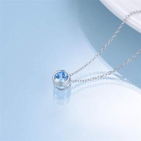 img 2 attached to 💎 Sparkling 925 Sterling Silver Solitaire Cubic Zirconia Necklace: Perfect for Women and Teen Girls