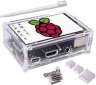 📺 kuman 3,5-дюймовый сенсорный tft-дисплей для raspberry pi 3 model b, pi 2 model b и pi model b - разрешение 320x480, защитный корпус, тепловые радиаторы, сенсорный перо (сенсорный tft-экран) логотип