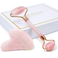 🌹 baimei rose quartz jade roller & gua sha - facial beauty tools for relaxing, revitalizing skin & reducing fine lines and wrinkles logo