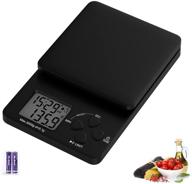 accurate digital coffee scale with timer: perfect for precise brewing, ☕ kitchen scale for weight measurement in grams and ounces (includes 2 batteries) logo