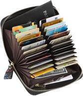 👛 women's compact accordion wallet and handbag set in genuine leather - ideal for blocking logo