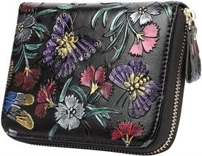 img 1 attached to 👛 Women's Compact Accordion Wallet and Handbag Set in Genuine Leather - Ideal for Blocking