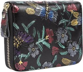 img 3 attached to 👛 Women's Compact Accordion Wallet and Handbag Set in Genuine Leather - Ideal for Blocking