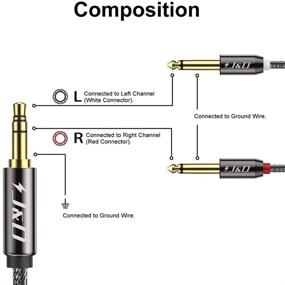 img 3 attached to 🔊 J&D 3.5mm TRS мужской разъем к двум 6.35 мм мужским разъемам, кабель-сплиттер – аудиоусилитель/микшер, аудиорекордер – 25фт